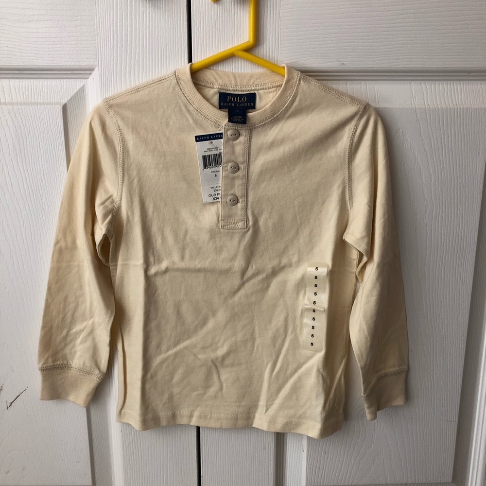 New Polo Ralph Lauren Boy’s Button LS Tee, 5